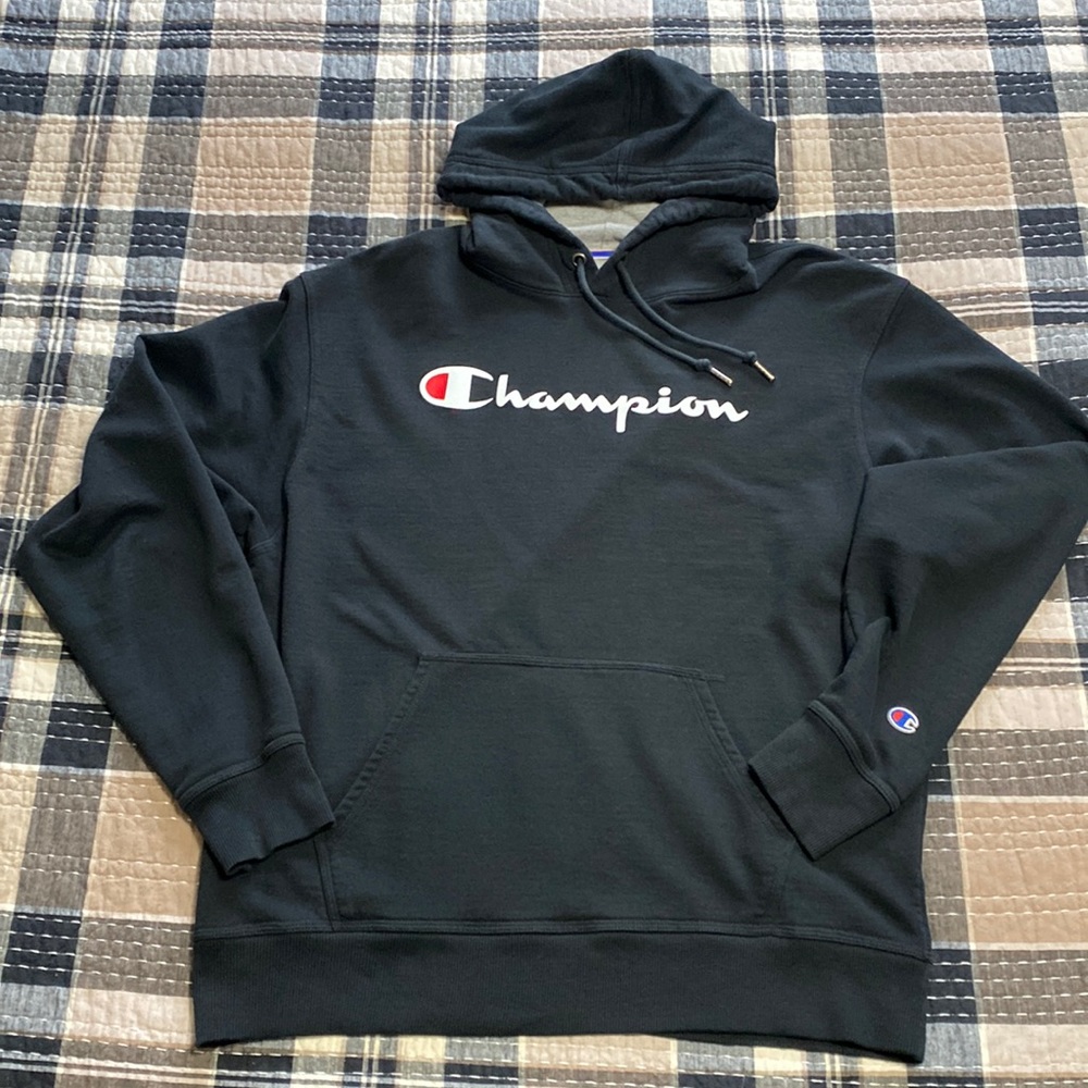 Men's black Champion Authentic Athleticwear Hoodie sweatshirt Size Large